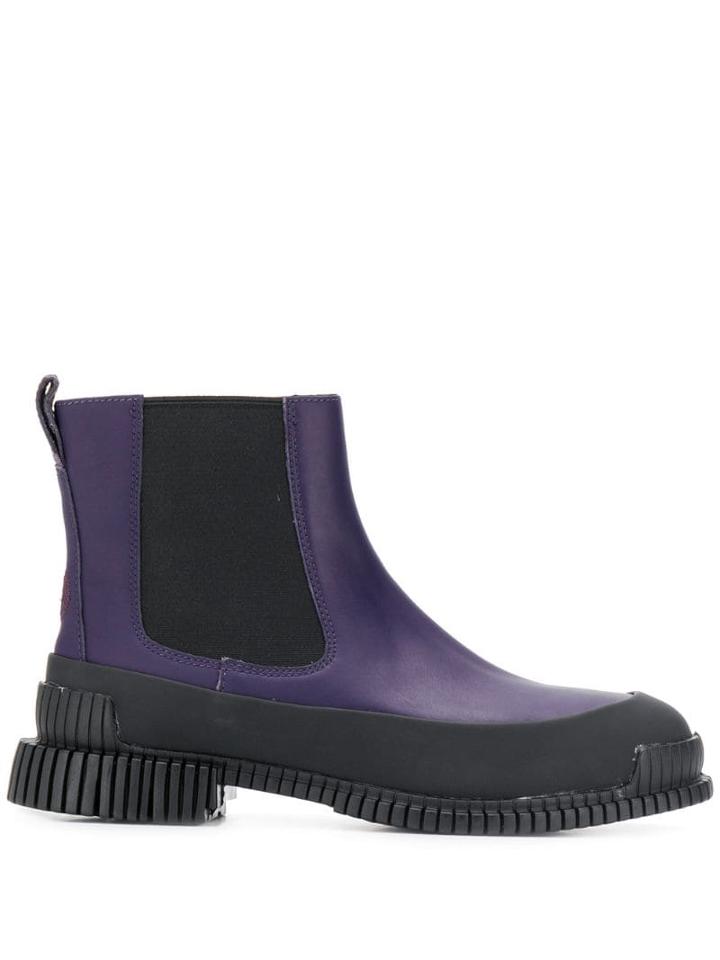 Camper Leather Detail Boots - Purple