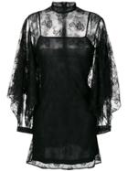 Christopher Kane Rag Lace Sleeve Mini Dress - Black