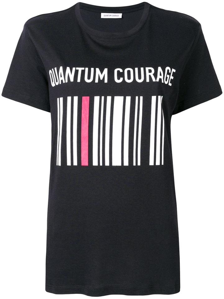 Quantum Courage Barcode Print T-shirt - Black