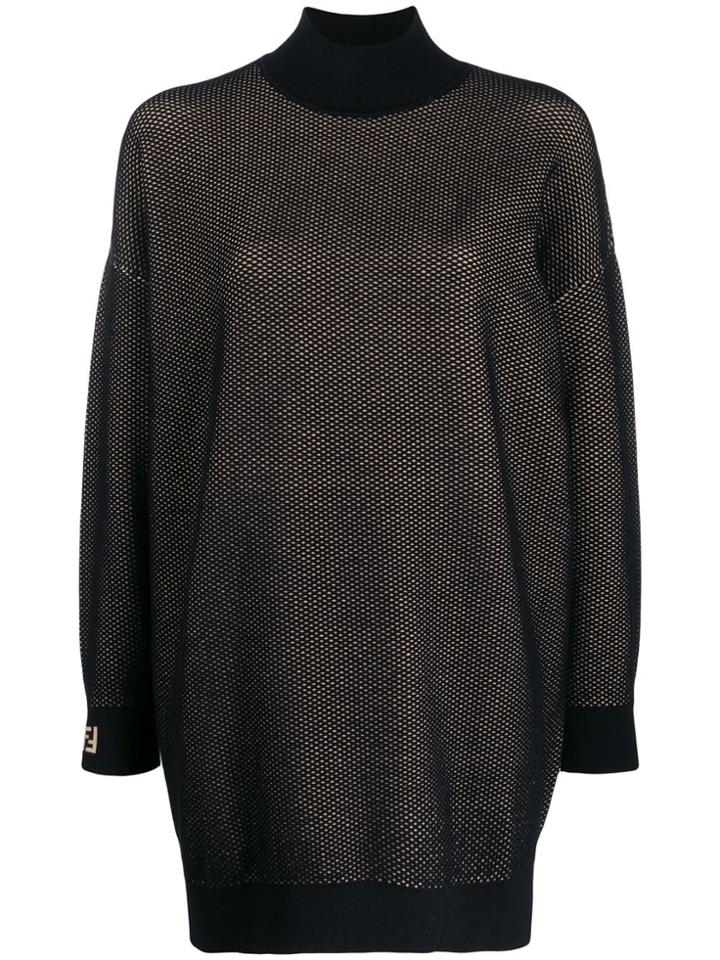 Fendi High Neck Jumper Dress - Black