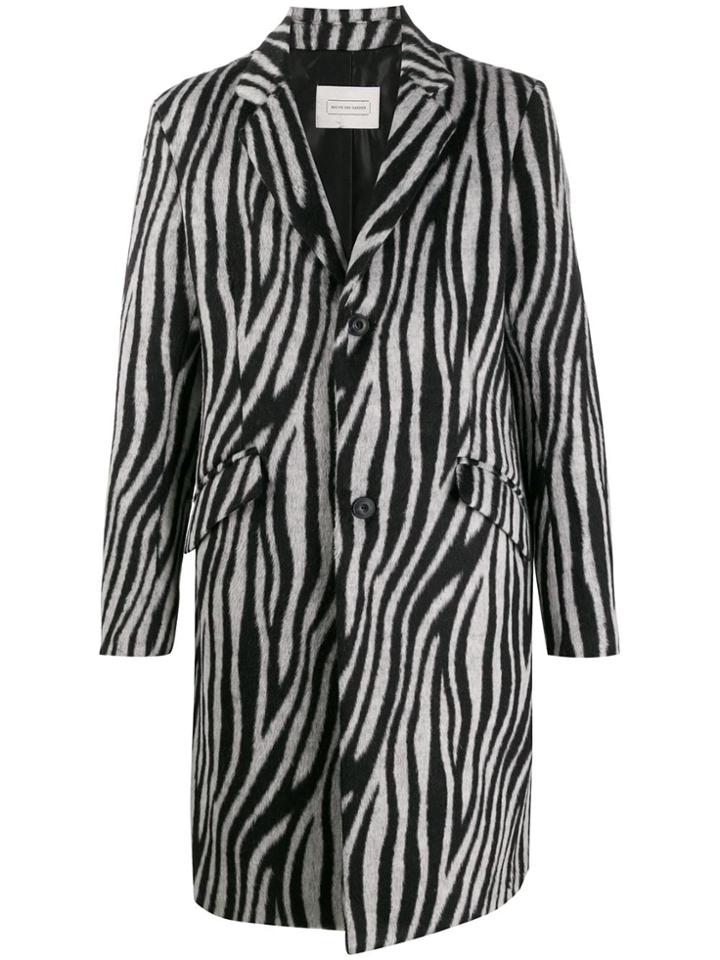 Route Des Garden Zebra Print Single-breasted Coat - Black
