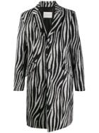 Route Des Garden Zebra Print Single-breasted Coat - Black