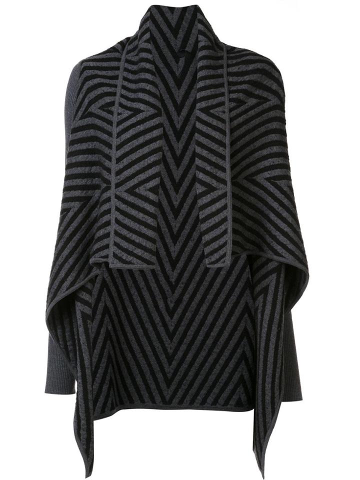 Gareth Pugh Zig-zag Intarsia Cardigan - Black