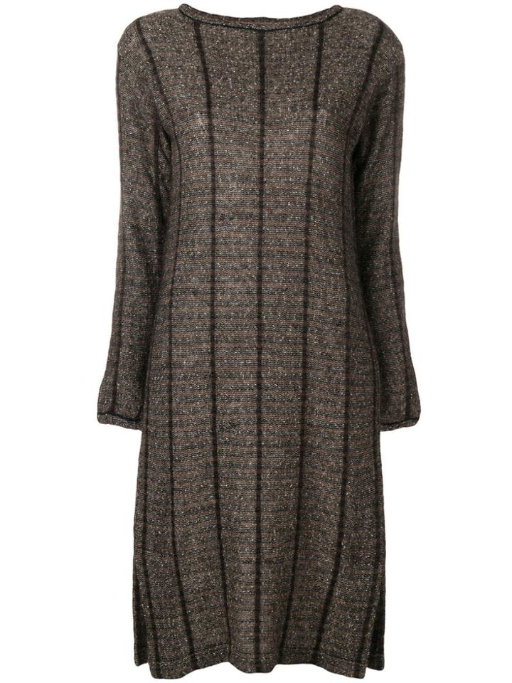 Missoni Vintage 1970's Striped Longsleeved Dress - Brown