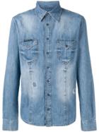 Philipp Plein Distressed Denim Shirt - Blue
