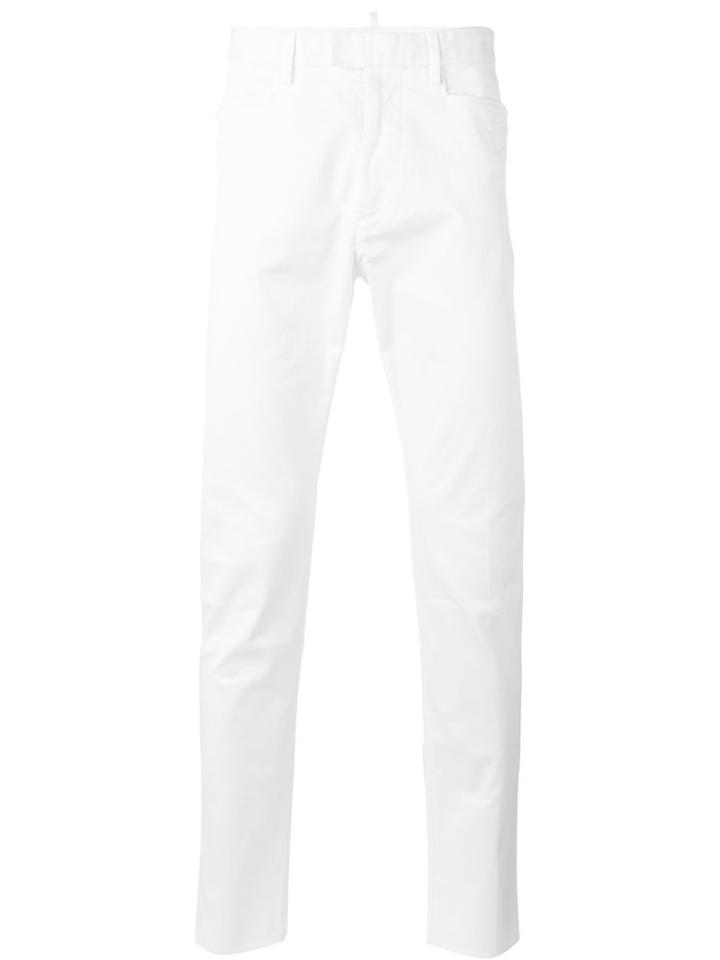 Dsquared2 - Glam Head Trousers - Men - Cotton/spandex/elastane - 48, White, Cotton/spandex/elastane