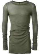 Rick Owens Long Length T-shirt, Men's, Size: S, Green, Cotton