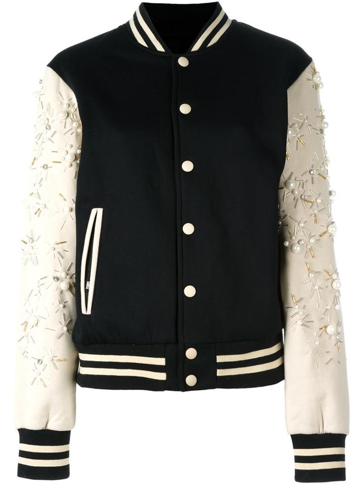 Night Market Varsity Bomber Jacket, Women's, Size: Small, Black, Polyester/cotton/plastic