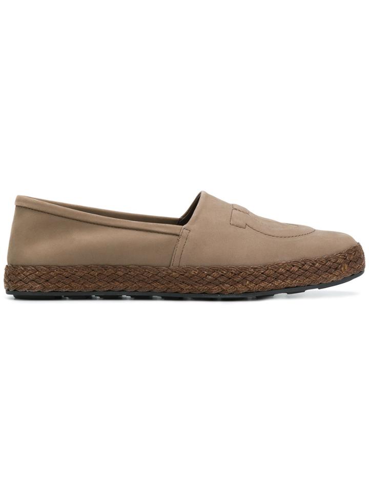 Salvatore Ferragamo Gancio Embossed Espadrilles - Brown