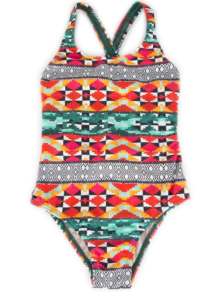 Lygia E Nanny Kids Printed Swimsuit, Girl's, Size: 6 Yrs, Yellow/orange
