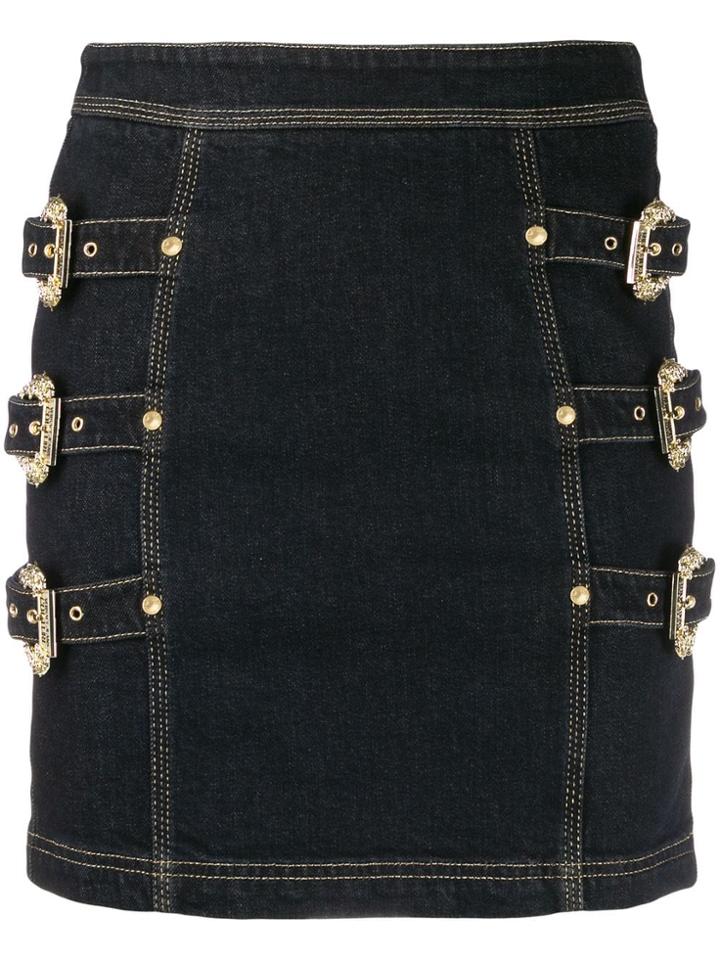 Versace Jeans Couture Buckle-embellished Skirt - Blue