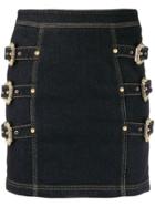 Versace Jeans Couture Buckle-embellished Skirt - Blue