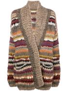 Oneonone Striped Pattern Cardigan - Brown
