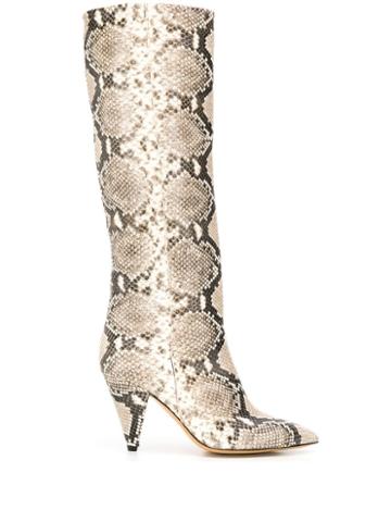 The Seller Animal Print Boots - Neutrals