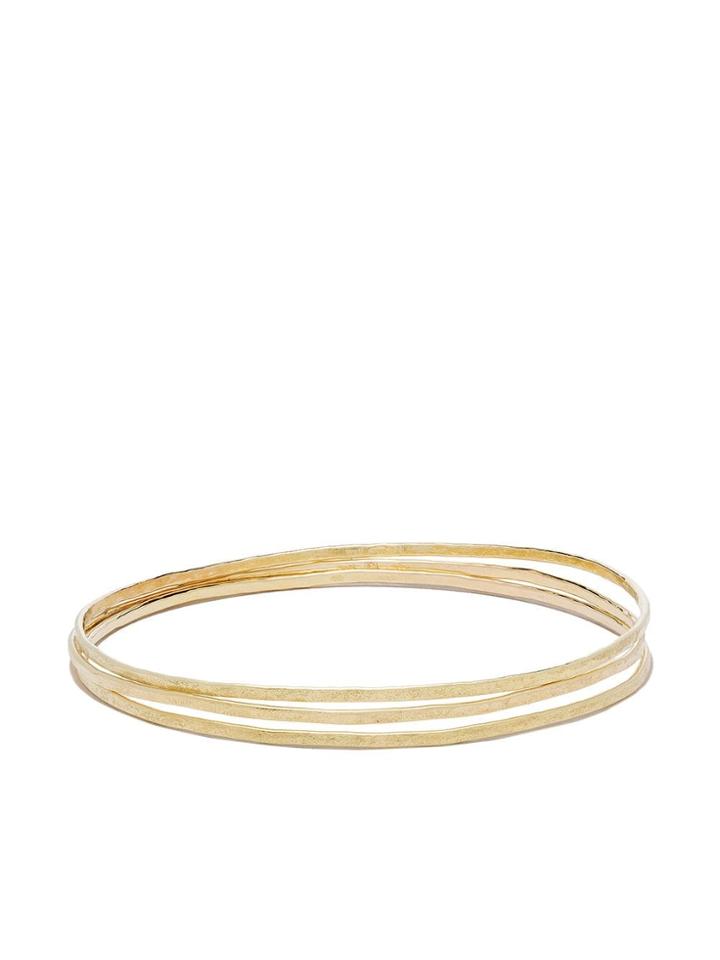 Wouters & Hendrix Gold 18kt Gold Hammered Bangles Set - Yellow Gold