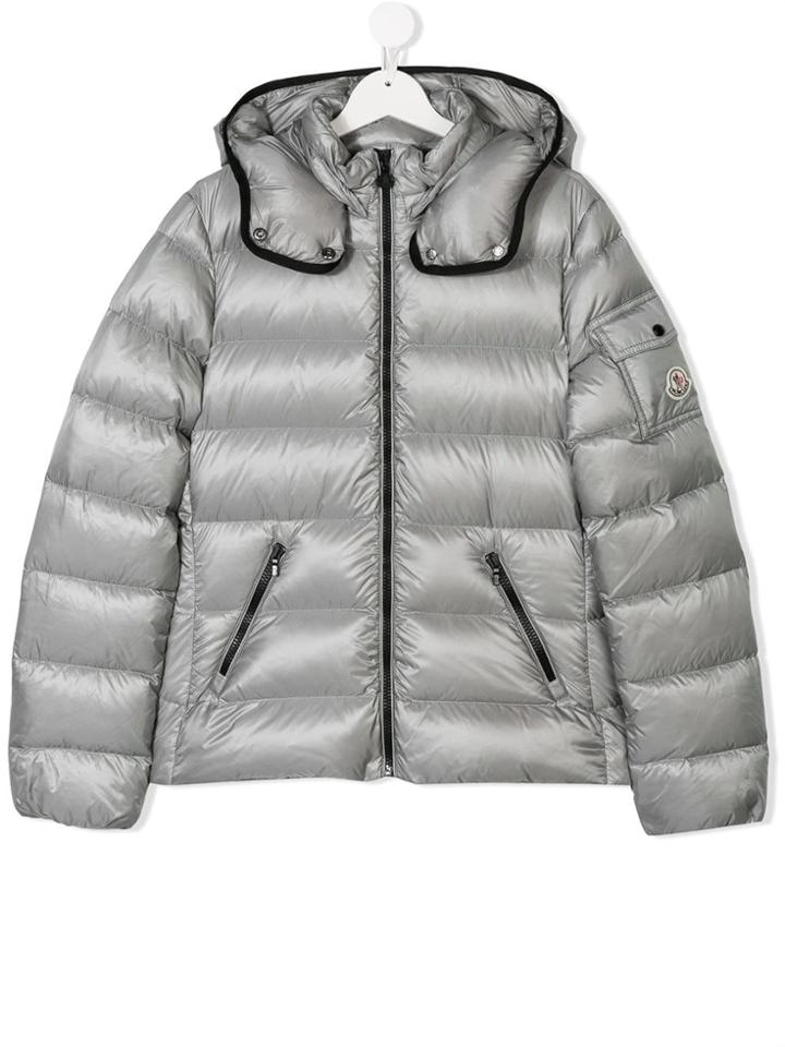Moncler Kids Hooded Padded Jacket - Grey