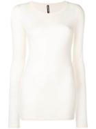 Isabel Benenato Long Fitted Top - White