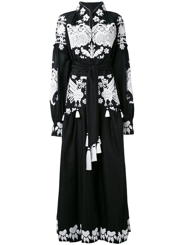 Yuliya Magdych Ethnic Embroidery Maxi Dress - Black