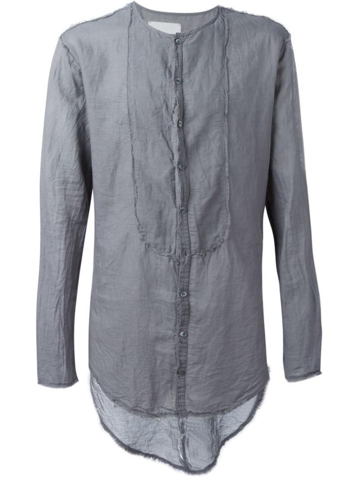 Nostra Santissima 'capoleone' Shirt, Men's, Size: 52, Grey, Cotton/linen/flax