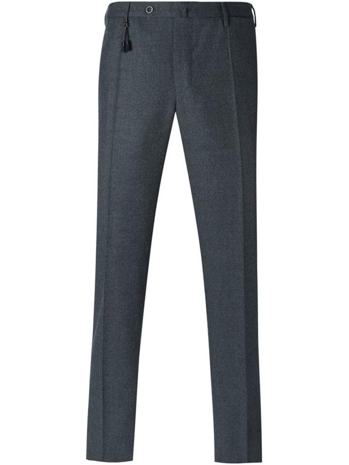Incotex Regular Fit Trousers, Men's, Size: 50, Grey, Wool