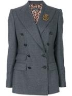 Dolce & Gabbana Double-breasted Fitted Jacket - Grey