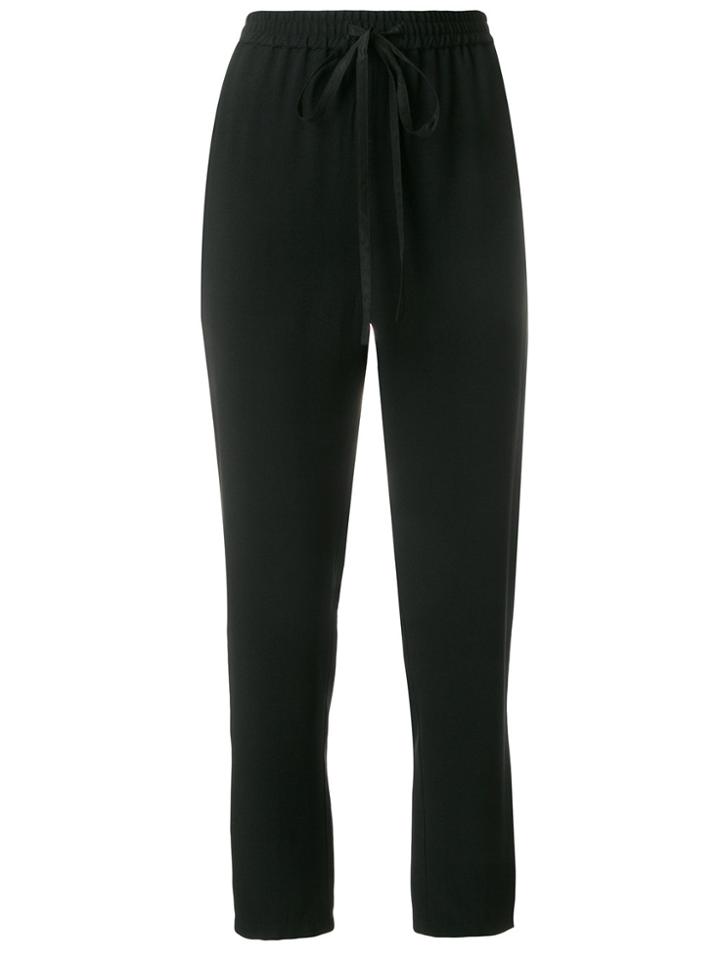 Red Valentino Cropped High Waisted Track Pants - Black