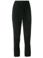 Red Valentino Cropped High Waisted Track Pants - Black