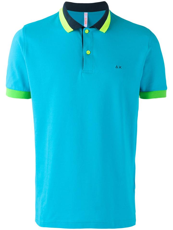 Sun 68 - Contrast Polo Shirt - Men - Cotton/spandex/elastane - Xxl, Blue, Cotton/spandex/elastane