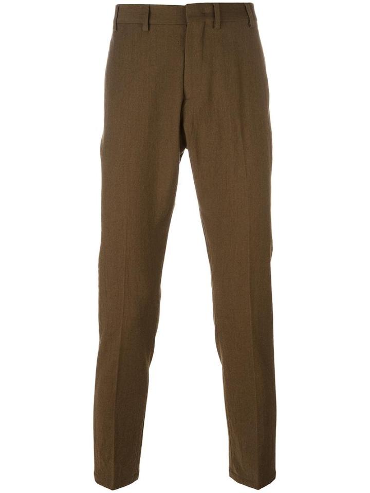 No21 Slim Fit Tailored Trousers, Men's, Size: 48, Green, Virgin Wool