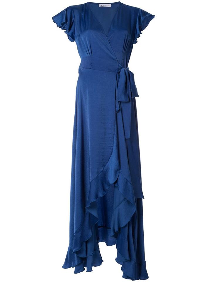 Mitos Alexia Ruffled Wrap Dress - Blue