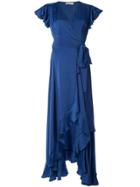 Mitos Alexia Ruffled Wrap Dress - Blue