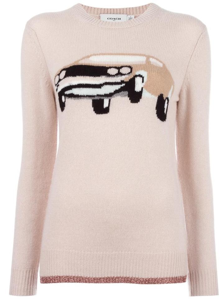 Coach Car Intarsia Sweater, Women's, Size: Small, Pink/purple, Cashmere
