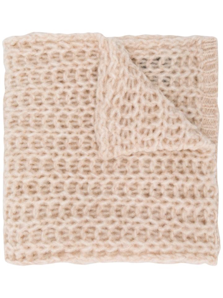 Roberto Collina Chunky Knit Scarf - Neutrals