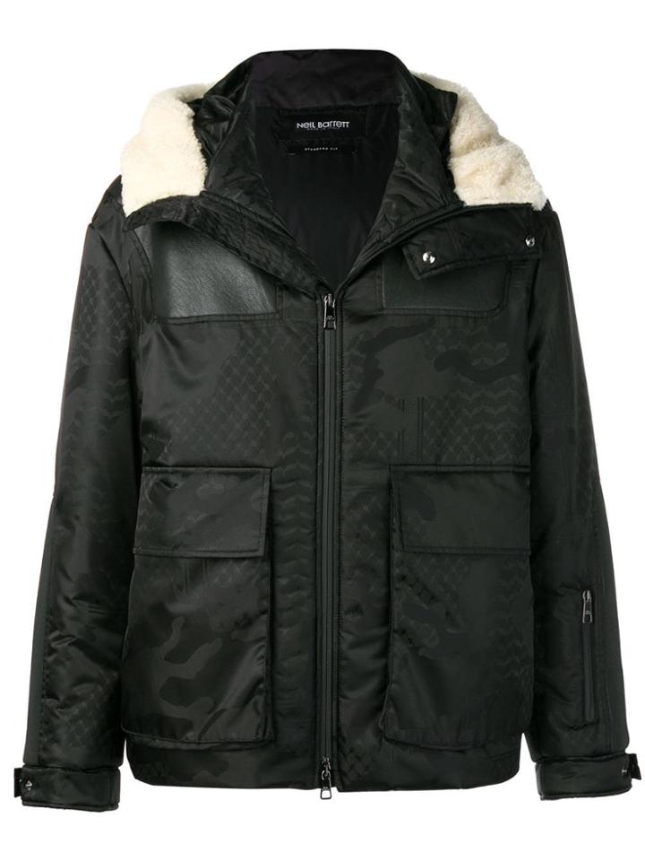 Neil Barrett Patterned Coat - Black