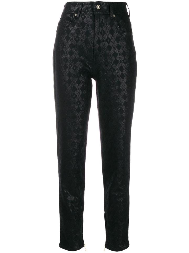 Versace Jeans Couture Printed Slim Trousers - Black
