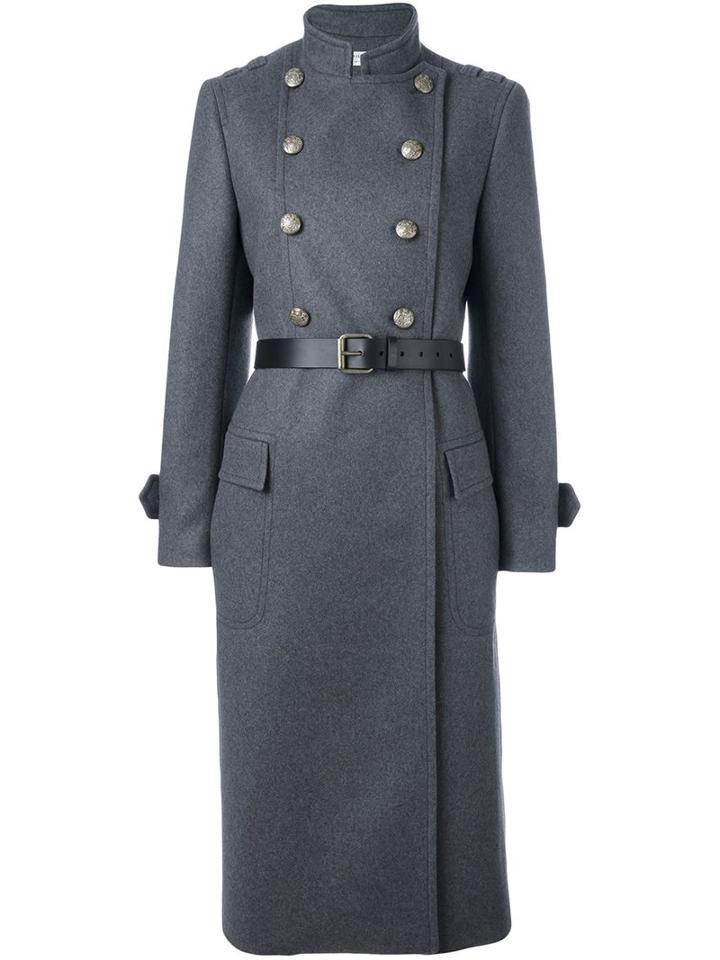 Philosophy Di Lorenzo Serafini Military Coat, Women's, Size: 40, Grey, Cotton/polyamide/rayon/other Fibers