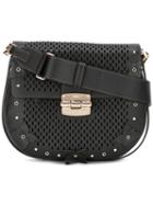 Furla Laser-cut Shoulder Bag, Women's, Black, Calf Leather/metal (other)