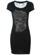 Philipp Plein Butterfly Skull T-shirt Dress