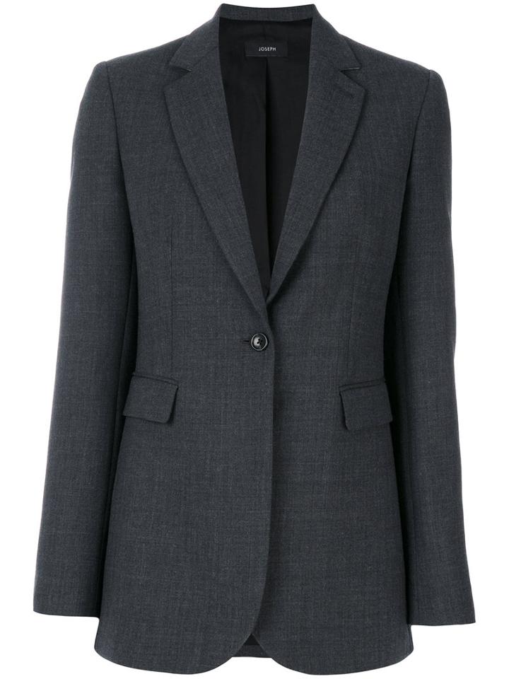 Joseph - Classic Single Breasted Blazer - Women - Polyester/spandex/elastane/viscose/wool - 40, Grey, Polyester/spandex/elastane/viscose/wool
