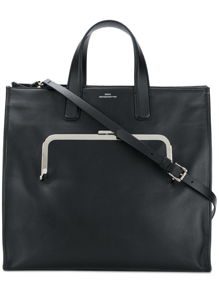 Desa 1972 Clip Front Pocket Tote - Black