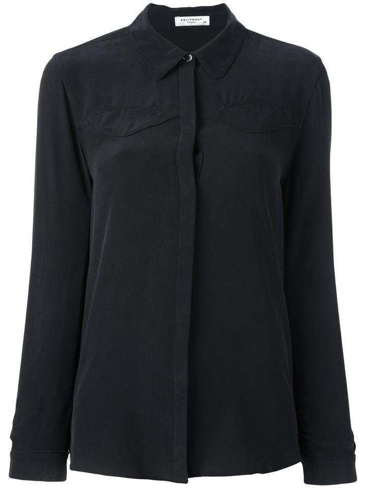 Equipment Satin Shirt, Women's, Size: Large, Black, Silk