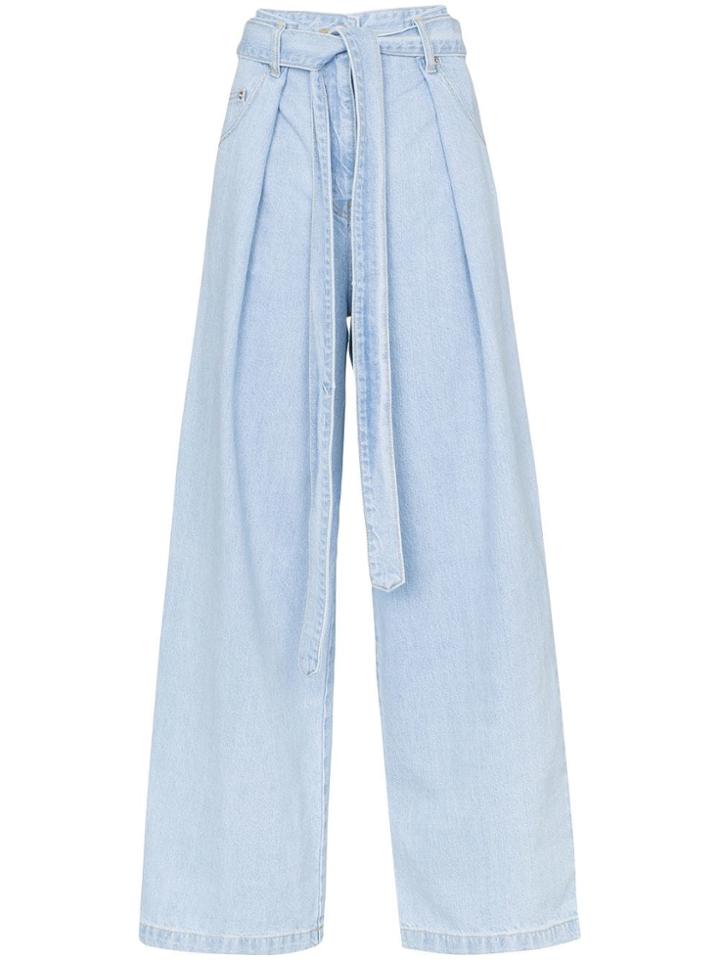 Juun.j Wide Leg Pleated Jeans - Blue