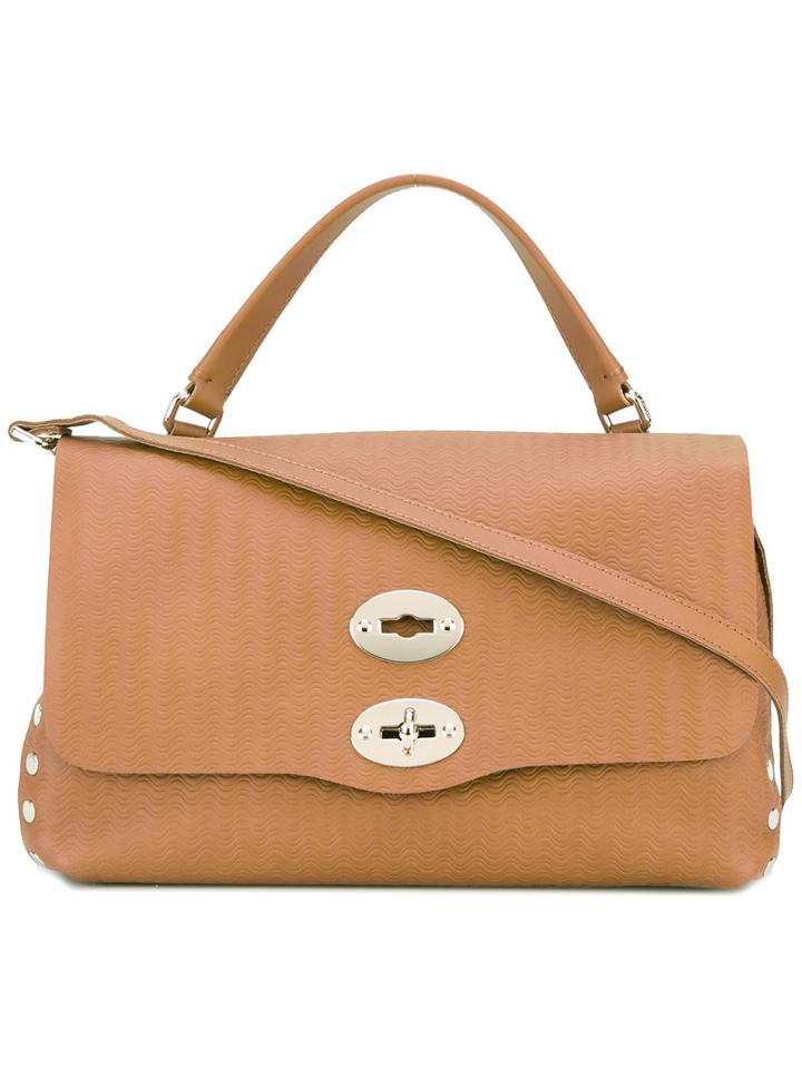 Zanellato Double Lock Satchel, Women's, Brown, Calf Leather