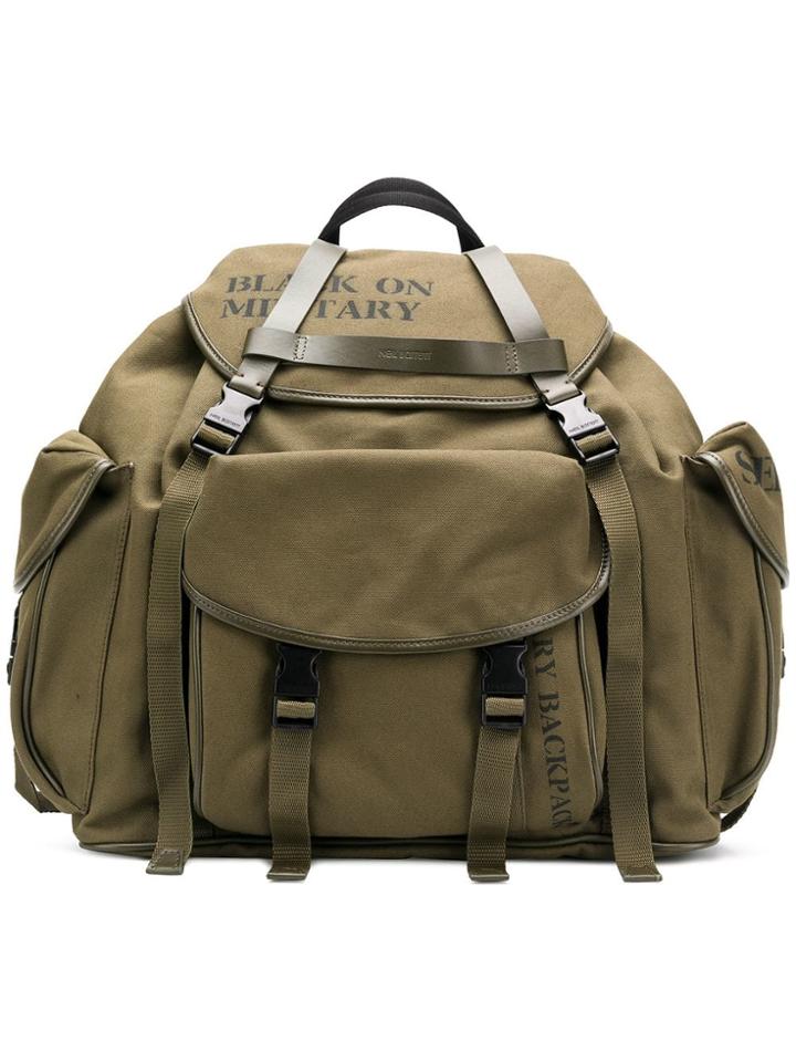 Neil Barrett Multiple Buckle Pockets Backpack - Green