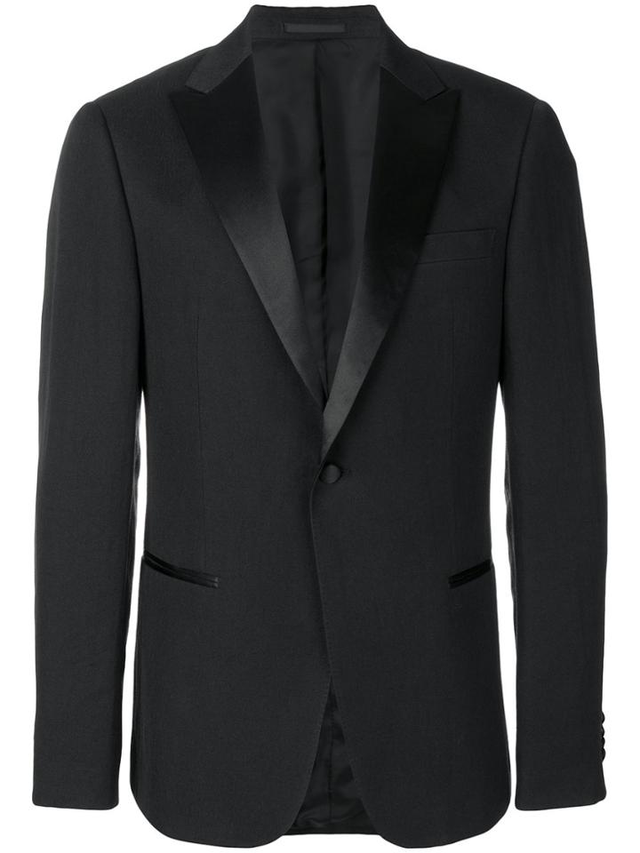 Z Zegna Single Breasted Blazer - Black
