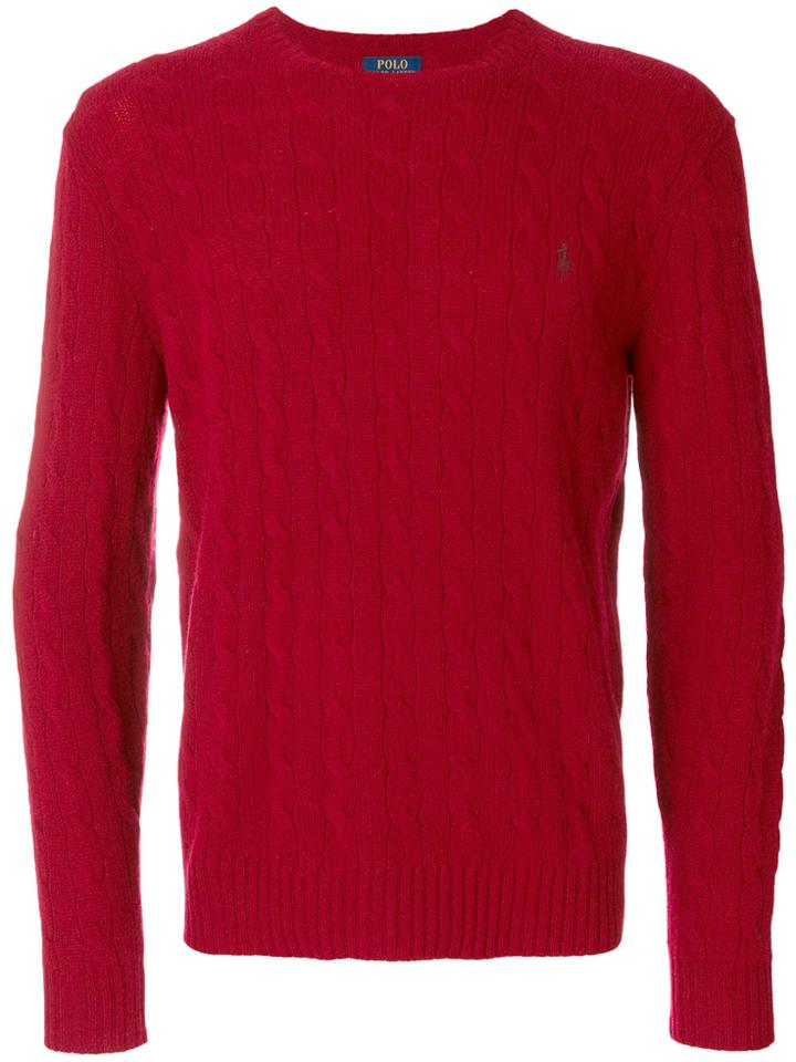 Polo Ralph Lauren Classic Cable Knit Jumper - Red