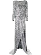 Roland Mouret Long-sleeve Flared Dress - Silver