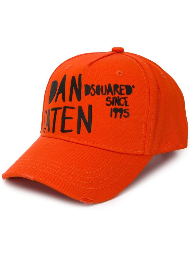 Dsquared2 Caten Twins Embroidered Cap - Orange