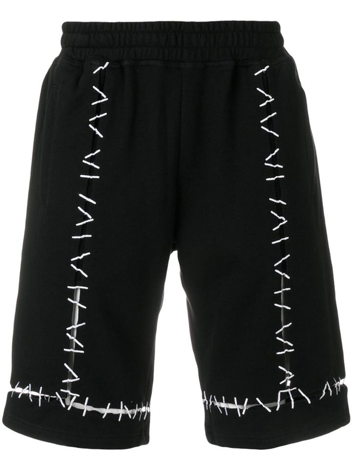 Ktz Pin Embroidered Track Shorts - Black