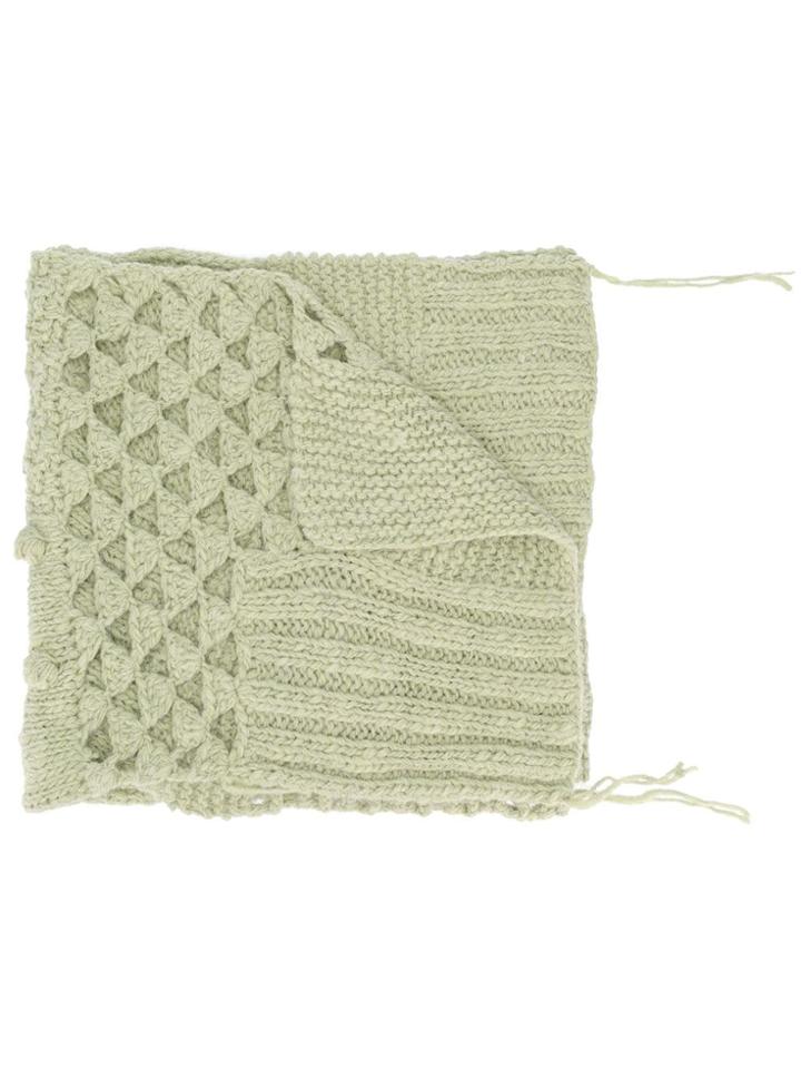 Mm6 Maison Margiela Bobble Crochet Knit Scarf - Green